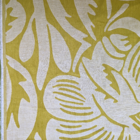 Scalamandre fabric deco flower chartreuse 45" x 56" w full width, lightly backed - Picture 1 of 3